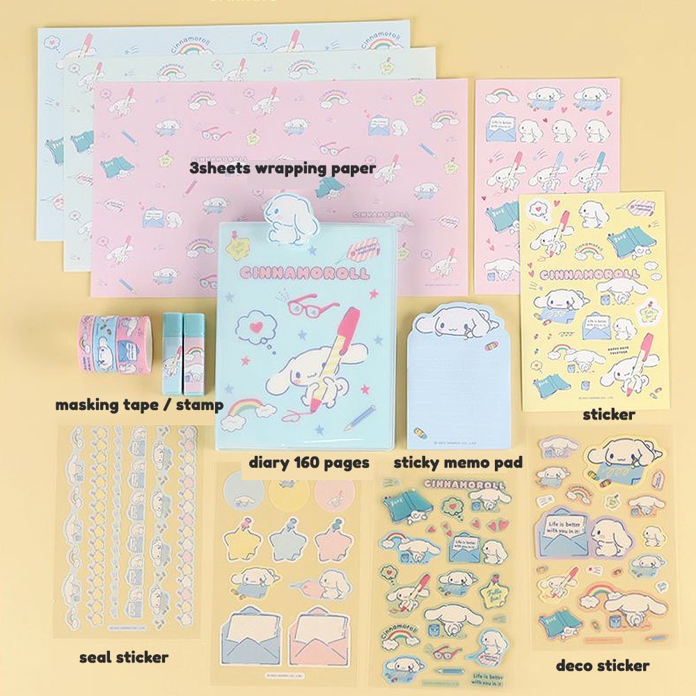 Sanrio Cinnamoroll Diary & Sticker Bag Gift Set