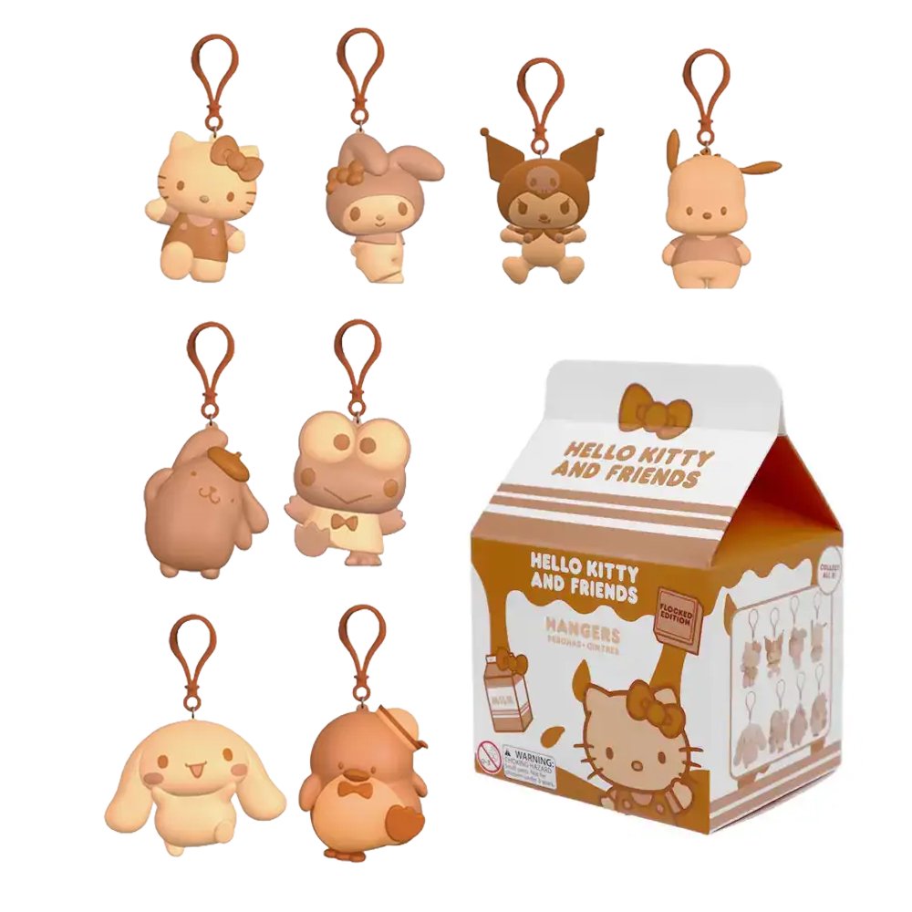 Sanrio Characters Chocolate Milk Flocked Clip-on Keychain Blind Box