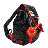 Whatever! Makes You Happy x Betty Boop Quilted Heart Trinket Backpack w/ Acrylic Charms