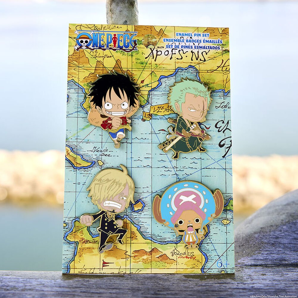 Loungefly x One Piece 25th Anniversary Chibi 4-Piece Pin Set