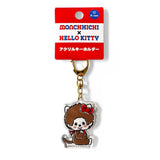 Hello Kitty x Monchhichi Acrylic Keychain :Sitting