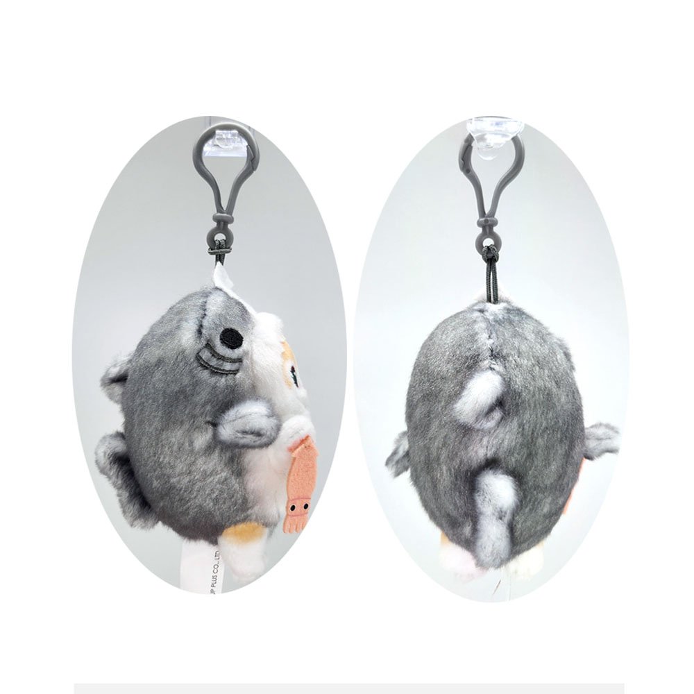 Mofusand Shark Meow Clip-On 4"Plush Mascot :Cream Cat