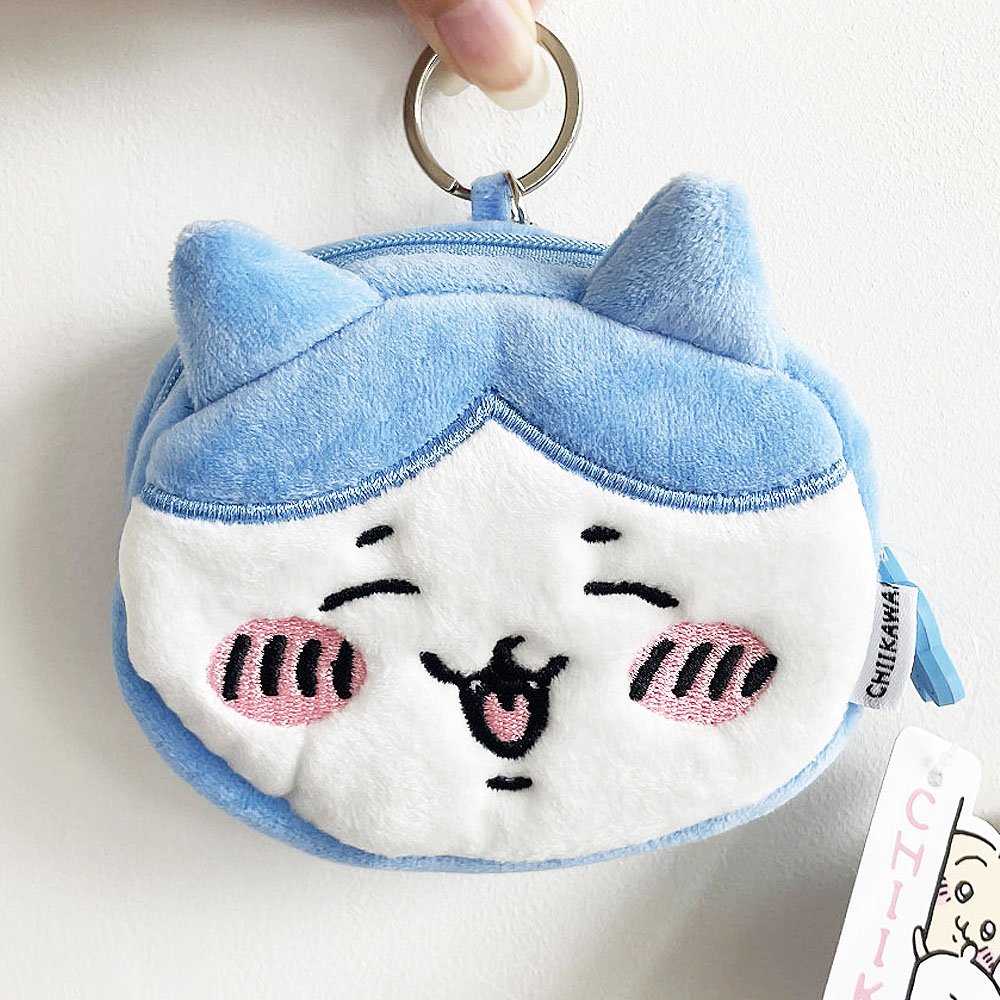 Chiikawa Hachiware Face Pouch Clip-On Keychain