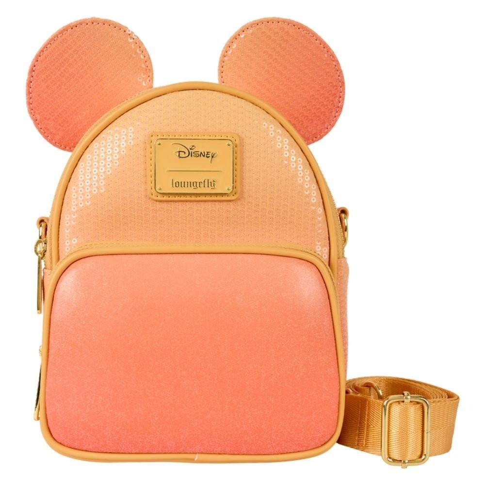 Loungefly x Mickey Mouse Glitter Sequin Convertible Mini Backpack & Crossbody Bag