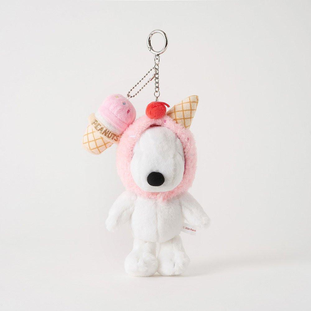 Peanuts Snoopy Strawberry Ice Cream Plush Keychain – Hello
