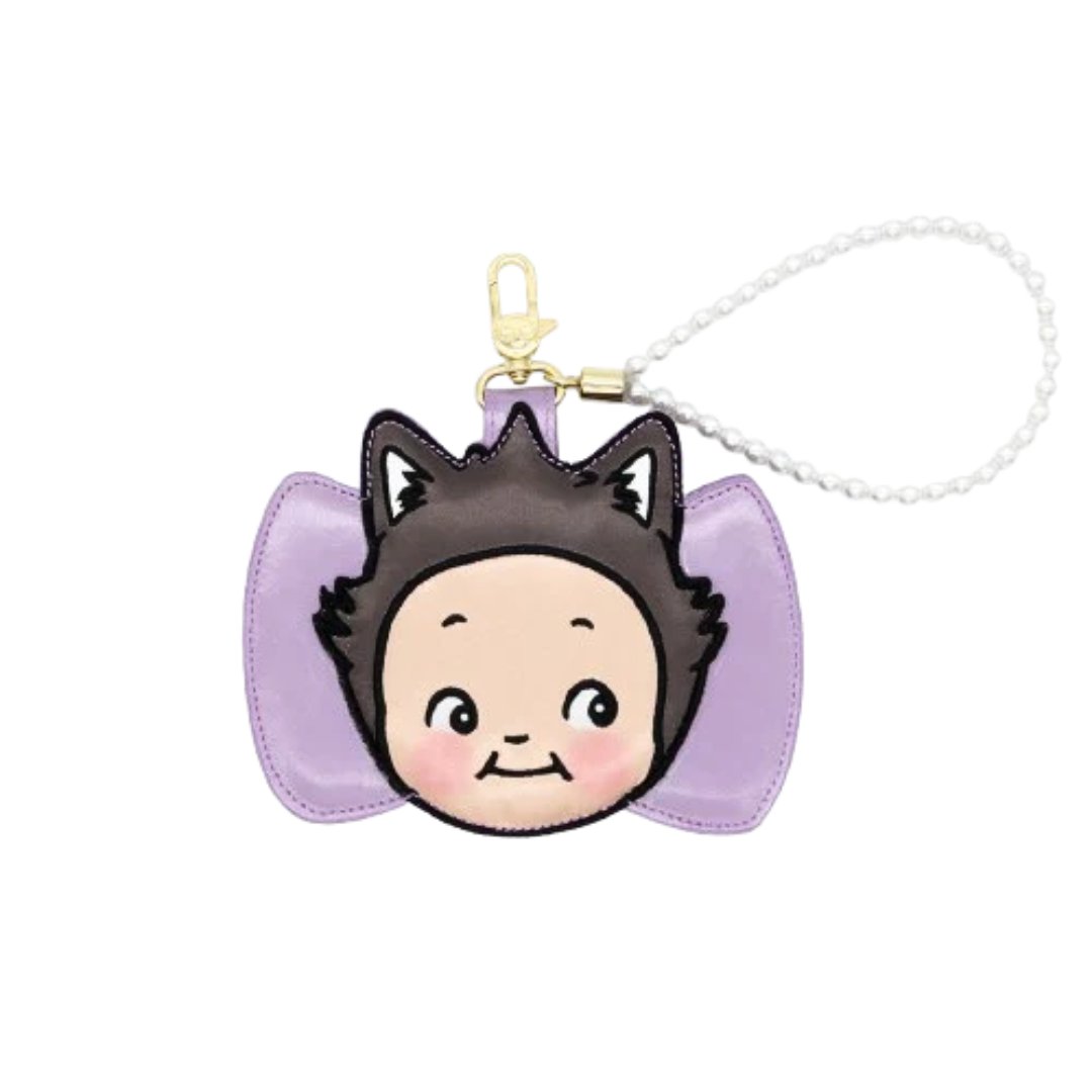 Kewpie Cat Bow Pearl Wristlet Card Holder