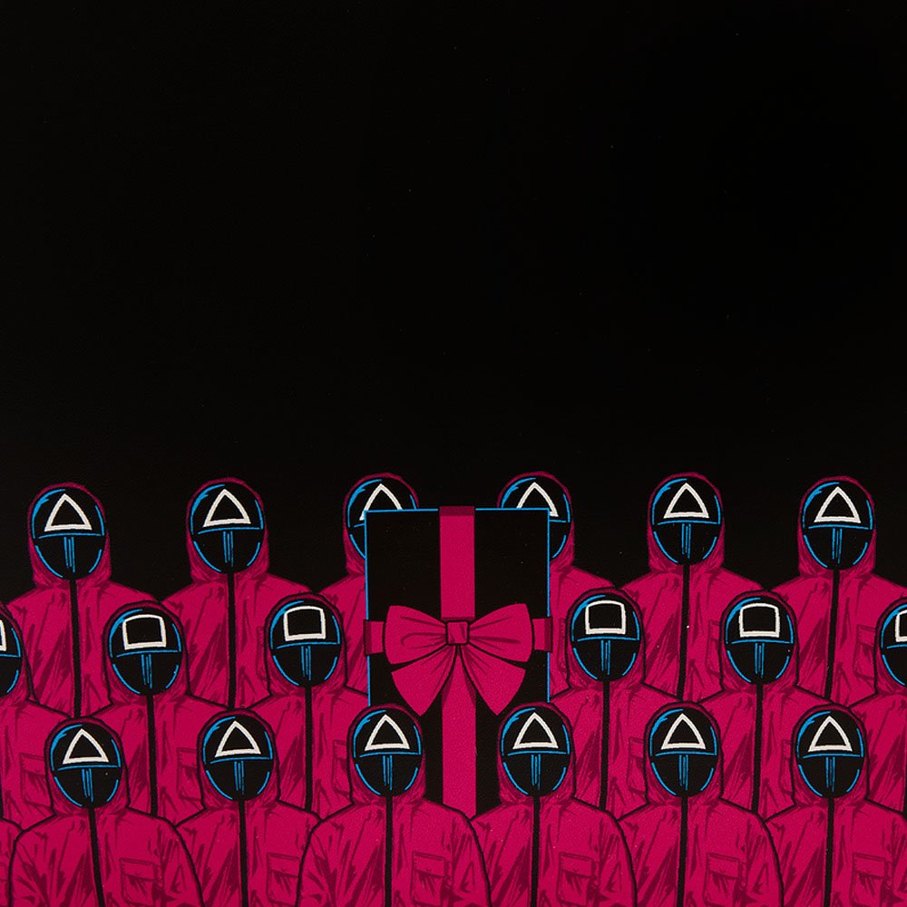 Loungefly x Squid Game Piggy Bank Masked Men Glow Mini Backpack