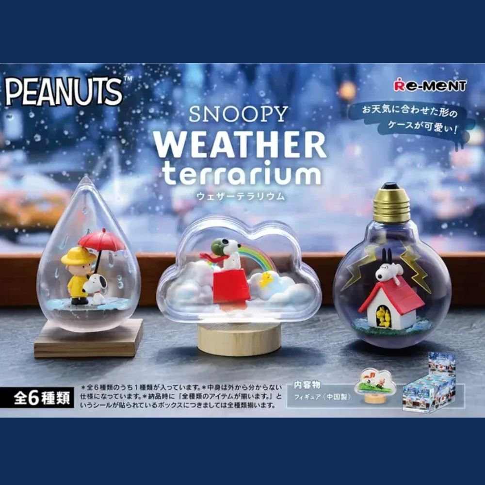Re-Ment Peanuts Snoopy Weather Terrarium Figure Blind Box