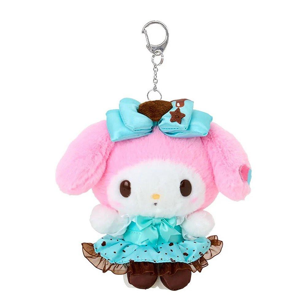 Sanrio My Melody Mascot Clip-On Plush Keychain : Chocolate Mint