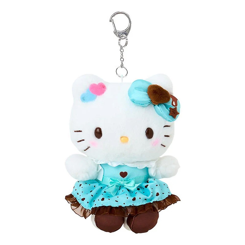 Sanrio Hello Kitty Mascot Clip-On Plush Keychain : Chocolate Mint