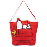 Whatever! Makes You Happy x Peanuts 75th Anniversary Snoopy House Padded Nylon Tote Bag
