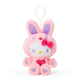 Sanrio Hello Kitty Colorful Bunny Clip-On Mascot Keychain