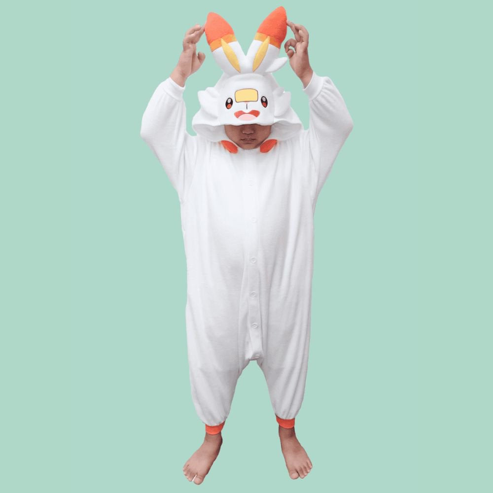 Pokemon Scorbunny Kids Costume Kigurumi Jumpsuit