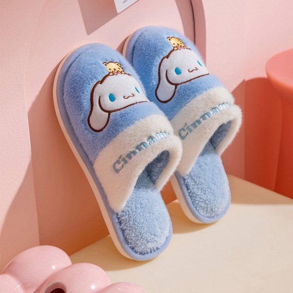 Sanrio Cinnamoroll Two Tone Fur Slippers