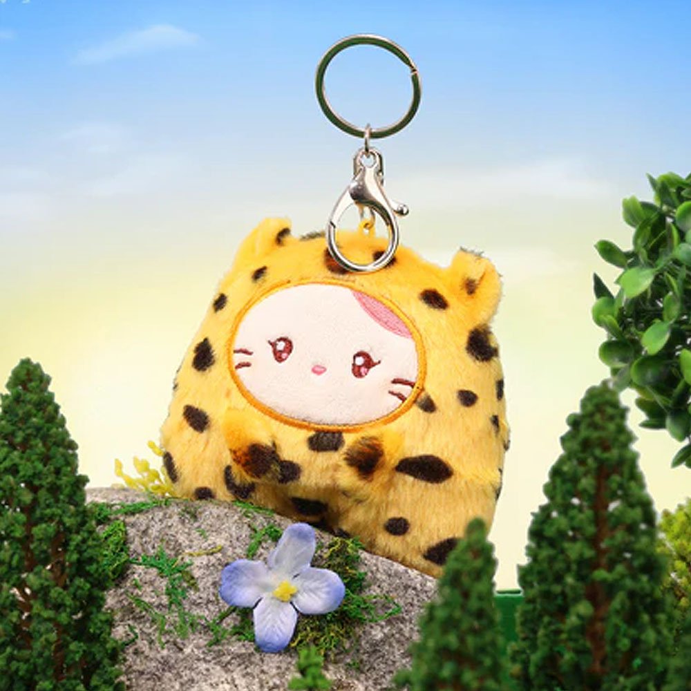 Anirollz Miniz Leopard Kittiroll Plush Charm Keychain