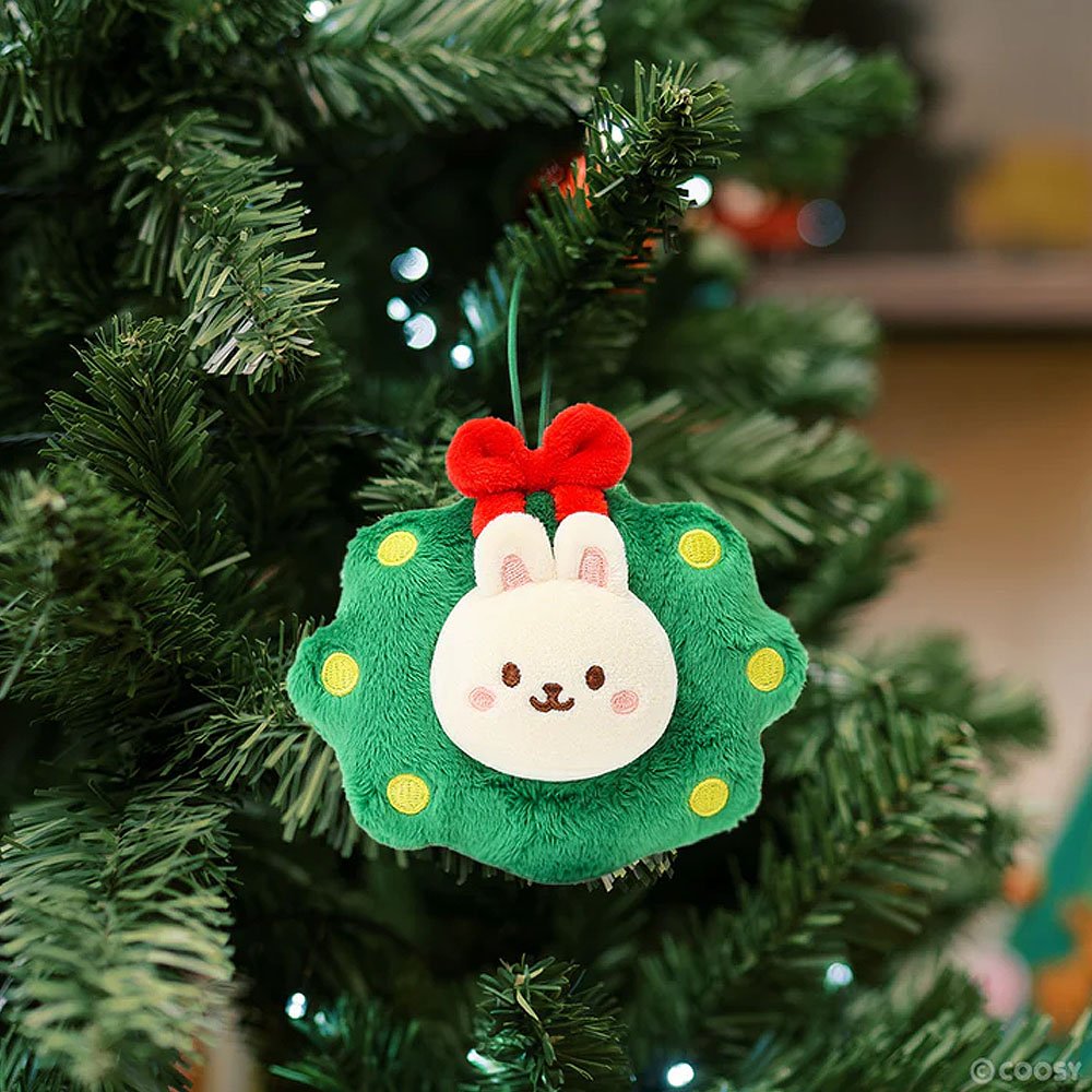 Anirollz Christmas Wreath Bunniroll Plush Ornament