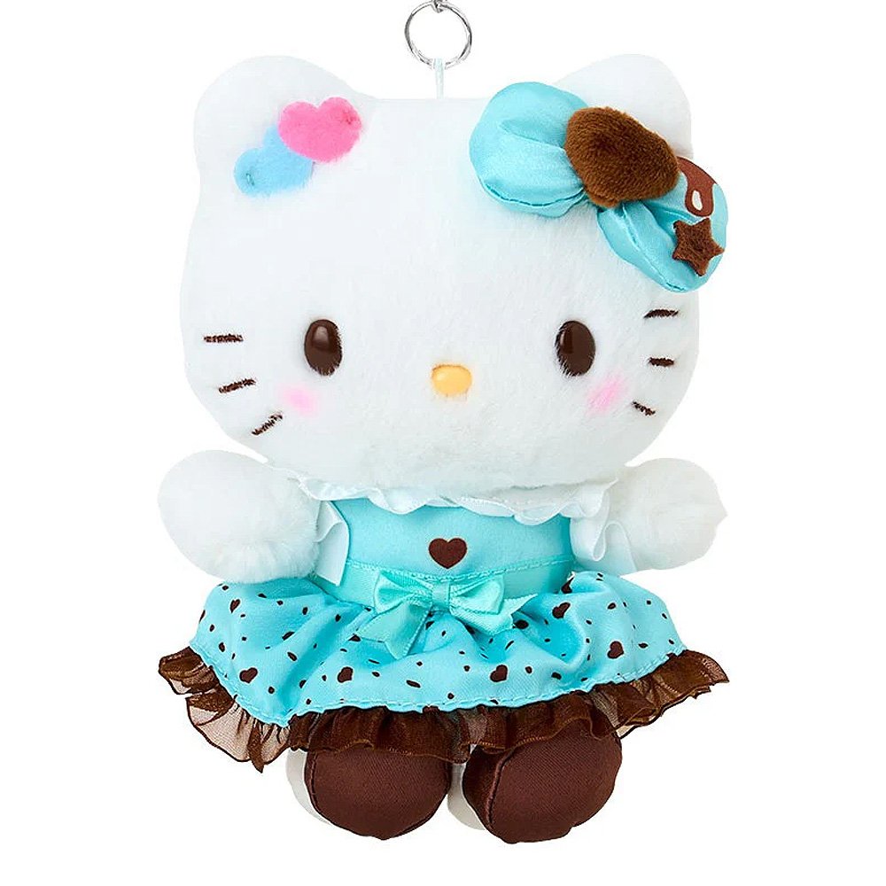 Sanrio Hello Kitty Mascot Clip-On Plush Keychain : Chocolate Mint
