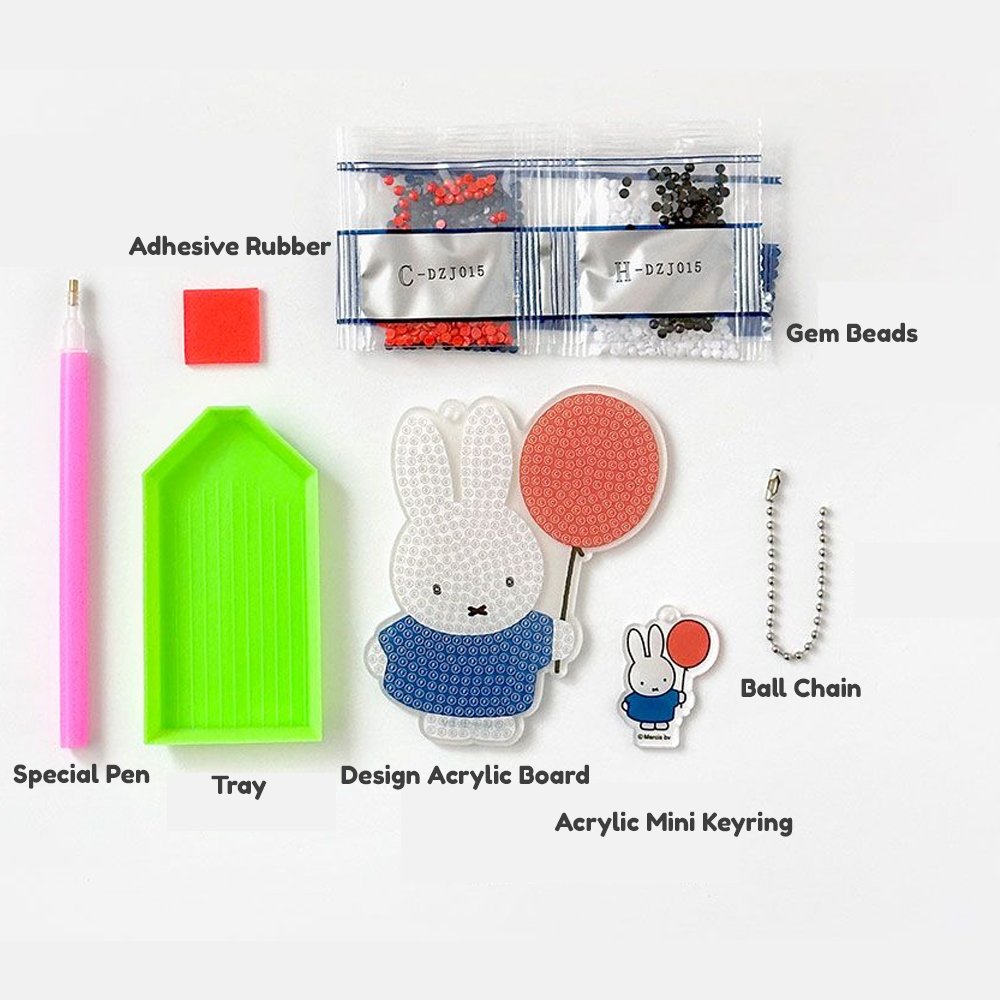 Miffy and Boris Daimon Beads DIY  Keychain