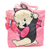Kewpie Bat Pink Puffy Tote Bag w/ Ribbon Charm