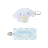 Sanrio Cinnamoroll Hair Clip Set :Pastel Check