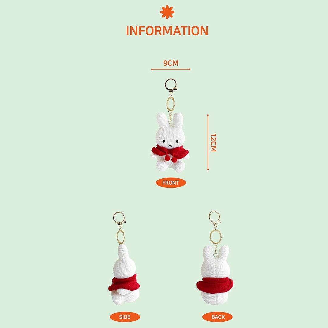 Miffy Knit Cape Mascot Plush Keychain
