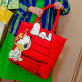 Whatever! Makes You Happy x Peanuts 75th Anniversary Snoopy House Padded Nylon Tote Bag