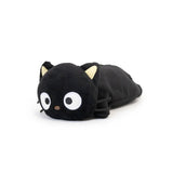 Chococat-shaped plush pouch toy on a white background