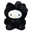 Officially Licensed Sanrio Hello Kitty Plushie Pops Noir 6 Inch Plush Stuffed Animal Toy in monochromatic black fur with matching oversized satin head bow and neck bow tie, perfect Christmas gift, holiday present, and stocking stuffer for goth aesthetic fans