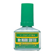 Bottle of Mr. Mark Softener with green cap and label on a white background