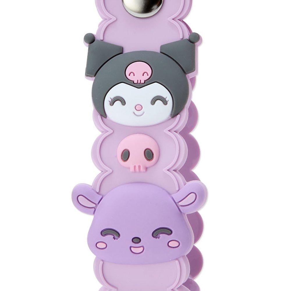 Kuromi Smile Face Beaded Keychain