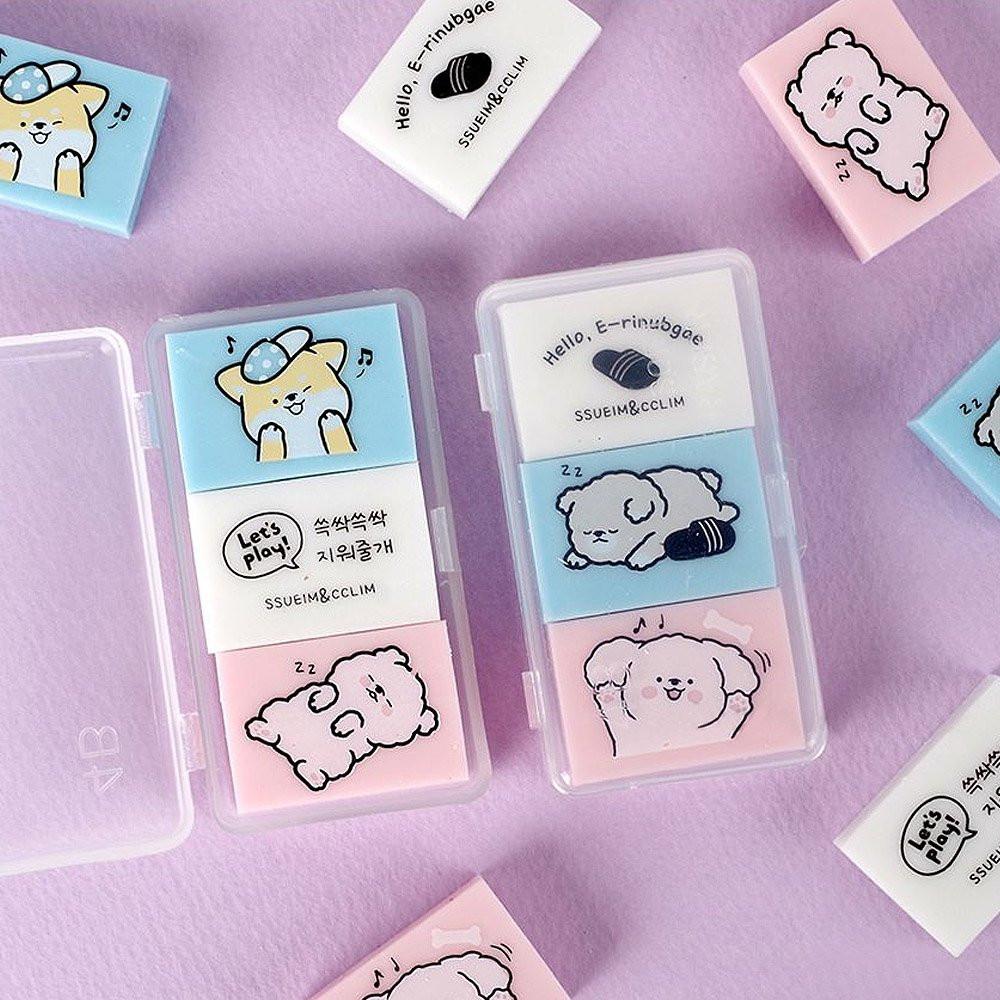 [2-in-1] Sleeping Dog Eraser Set