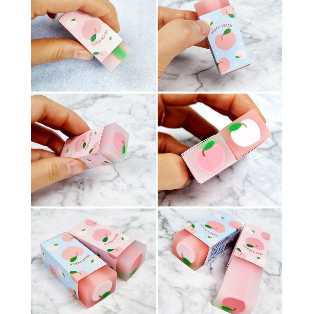 [2-in-1] Cute Peach Eraser Set