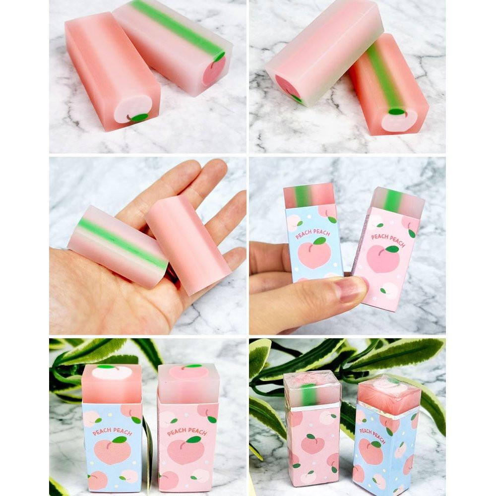 [2-in-1] Cute Peach Eraser Set