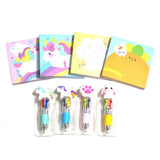Unicorn Friends Memo Pad Mini Pen Set
