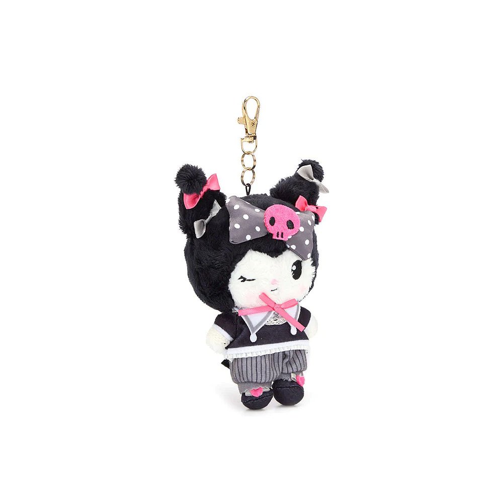 Sanrio Kuromi Winking Plush Mascot Keychain :Black