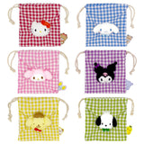 Sanrio Characters Checker Drawstring Pouch