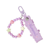 Kuromi Smile Face Beaded Keychain