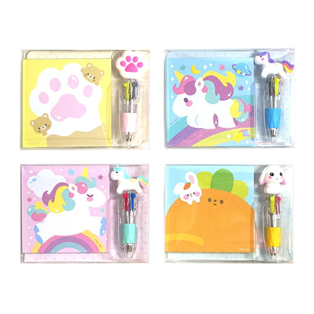 Unicorn Friends Memo Pad Mini Pen Set